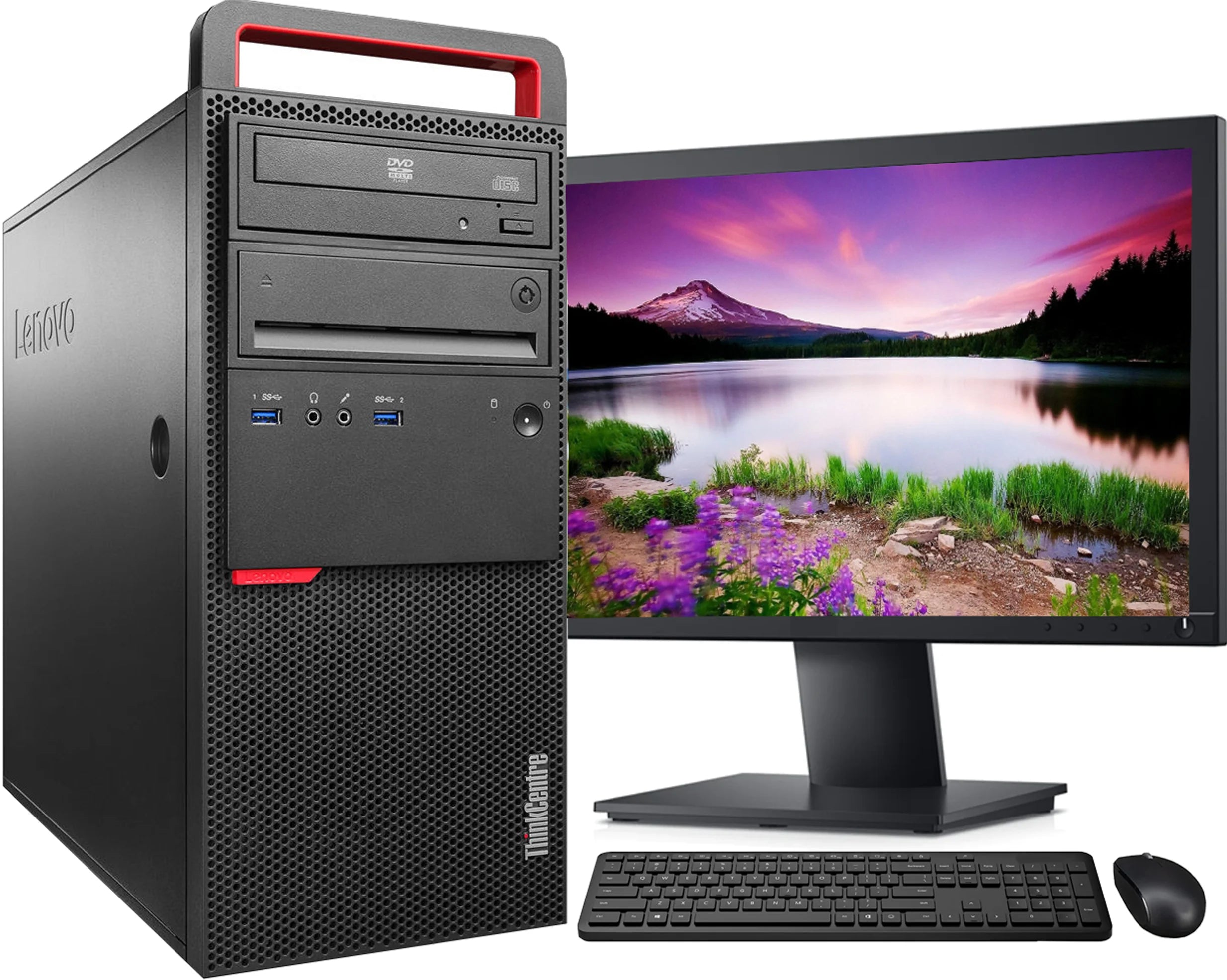 Computer desktop usato pari al nuovo completo di monitor 24"